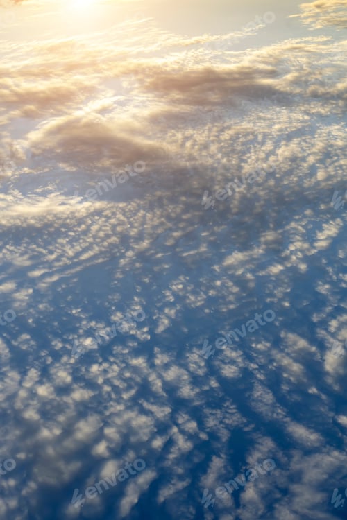 Preview: White Cloud On Blue Sky With Sunlight Background.