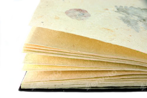 Visualização: Livros feitos à mão.