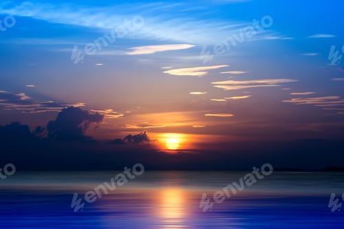 Preview: Sunset Sky On The Lake In South Of Thailand., Unfocused Image.