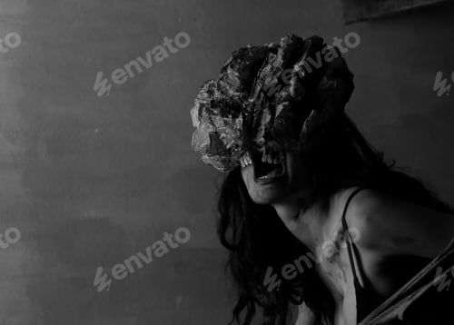 Preview: Ghost Woman In The Dark Room , Devil In Black Tone Concept Scare On The Dark Room