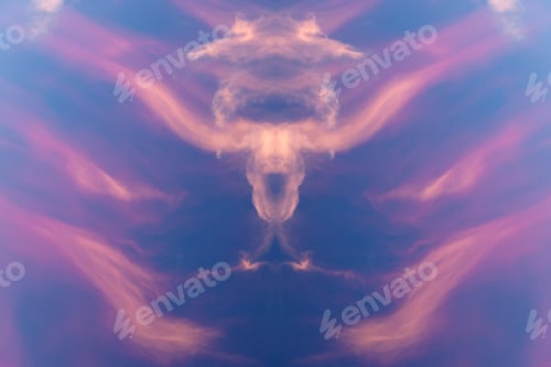 Preview: Red Cirrus Cloud With Blue Sky.