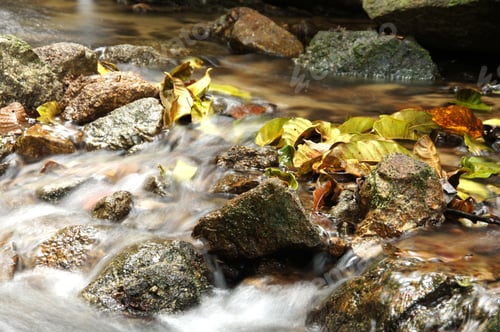 Preview: The Small Waterfall And Rocks, Thailand