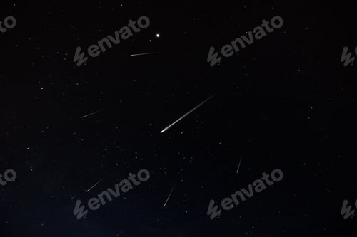 Preview: The Shooting Stars In Dark Night With Stardust.