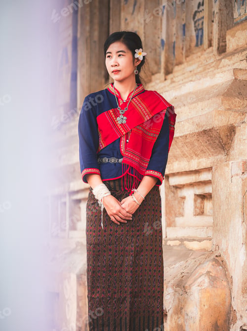 Preview: A Woman In A Thai Monk Costume Preserves The Good Culture Of The Thai People During The Songkran