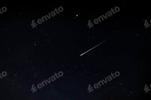 Preview: The Shooting Star In Dark Night With Stardust.