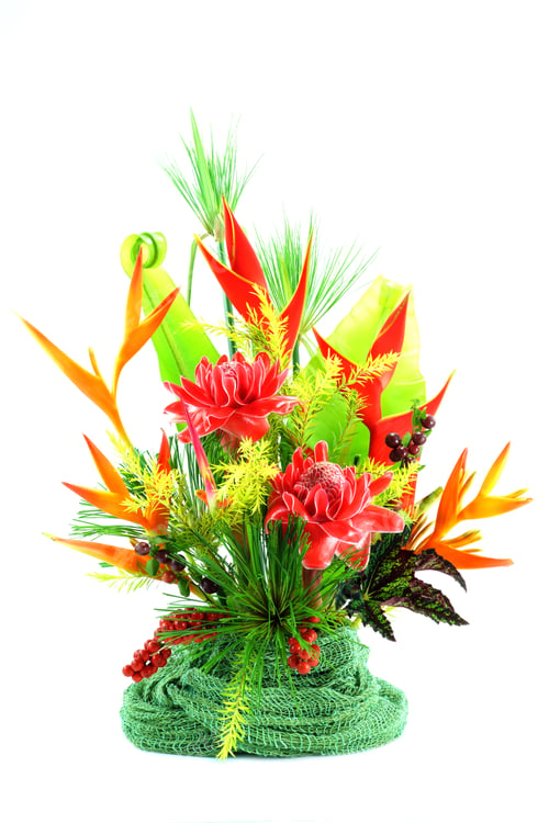Preview: Flower Arrangement With Tropical Flowers.