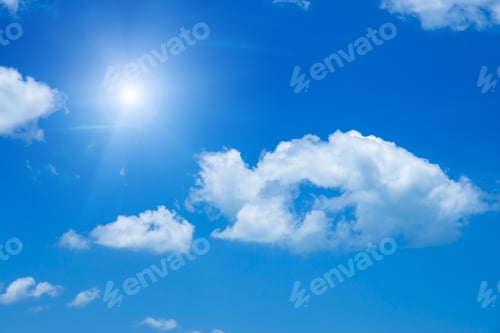 Preview: Blue Sky With White Cloud And Sunlight.