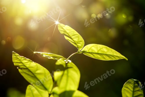Vista previa: Green Leaves On Dark Background.