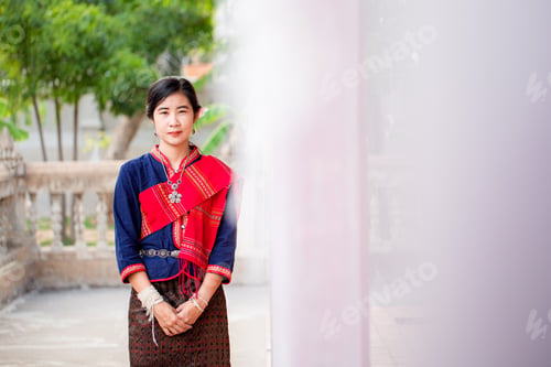 Preview: A Woman In A Thai Monk Costume Preserves The Good Culture Of The Thai People During The Songkran