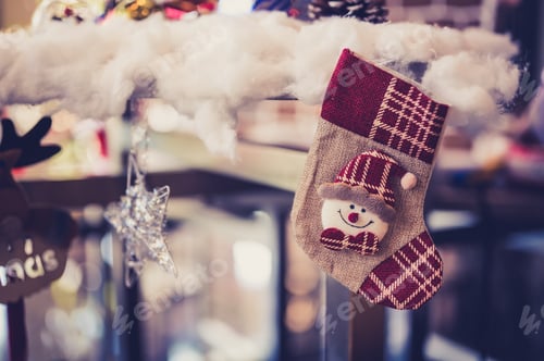 Preview: Merry Christmas And Happy New Year. Winter Season Holiday Decoration.