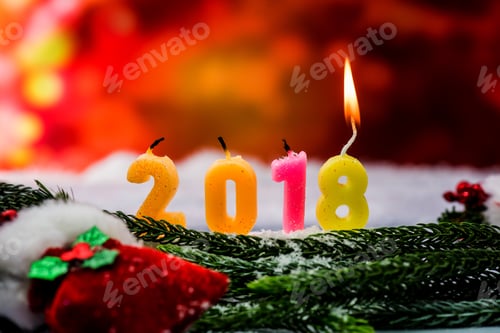 Preview: 2018 Happy New Year Decoration On Snow
