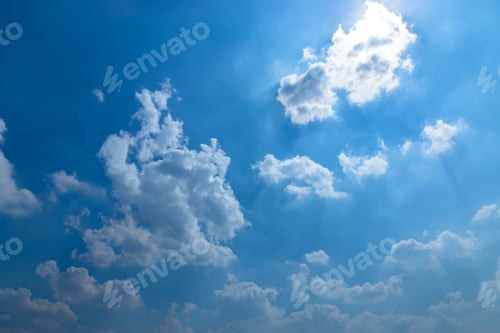 Preview: White Cloud On Sky With Sun.