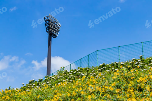 Preview: Lighting Of Baseball Stadium And Blue Sky