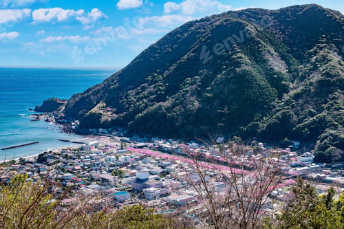 Preview: Scenery Seen From Kawazu Castle Ruins Park In Kawazu Town, Kamo District, Shizuoka Prefecture