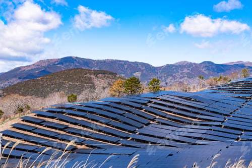 Preview: Huge Solar Power Generation Facility Installed On The Slope Of The Mountain