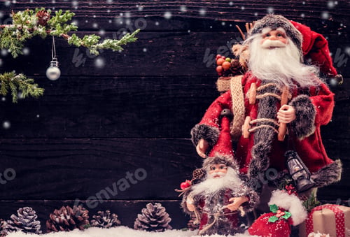 Preview: Merry Christmas And Happy New Year, Winter Season With Snow And Copy Space For Text