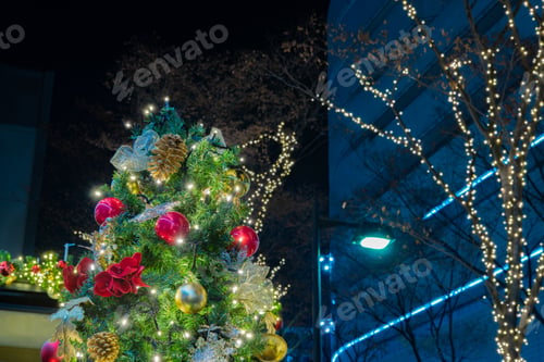 Preview: Christmas Tree In City Night