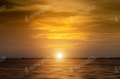 Preview: Sunset Sky With Clouds At The Lake. Travel In Thailand.