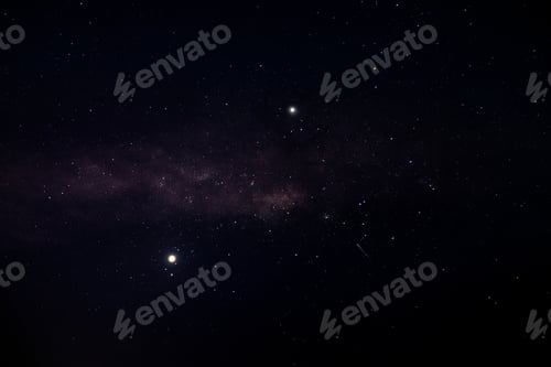 Preview: Milky Way Galaxy And Star In The Dark Night With Noise And Grain.