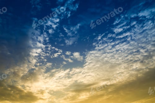 Preview: Two Tone Sky Color With Clouds. Un-Focus Image Background.