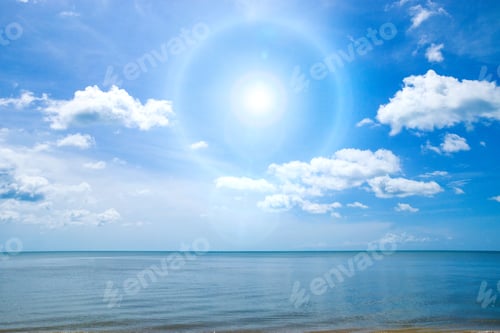 Preview: Beautiful Sky And Sea With White Clouds.