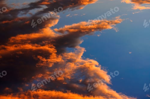 Preview: Orange Cloud At Sunset Sky.