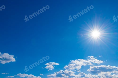 Preview: Blue Sky with Clouds and Bright Sunlight