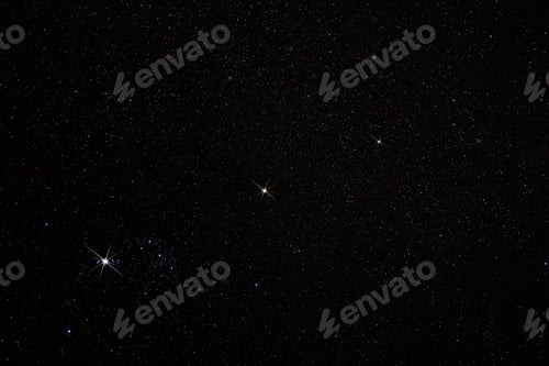 Preview: The Sky And Stars In The Dark Night With Noise And Grain.