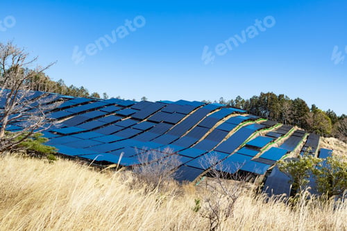 Preview: Huge Solar Power Generation Facility Installed On The Slope Of The Mountain