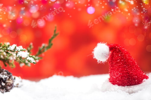 Preview: Merry Christmas And Happy New Year, Winter Season With Snow And Decoration. Copy Space For Text