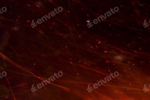 Preview: The Floating Light And Sparkle Of The Fire In The Dark Background.