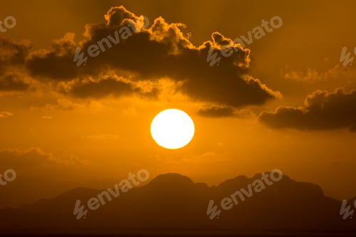 Preview: Sunset Sky And Clouds Over The Lake.