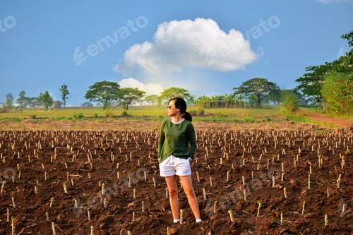 Preview: Young Women Tourists In Farm View