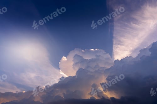 Preview: The Clouds On The Sky Background With Light.