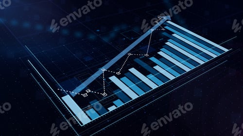 Preview: 3D Blue Bar Graph Growth Results.