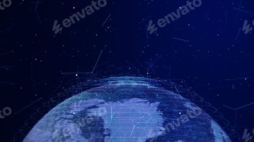 Preview: Close Up Of A Blue Connected Planet Earth