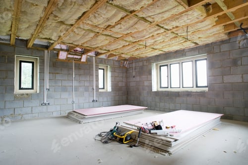 Preview: Interior Construction Site with Insulation and Building Materials