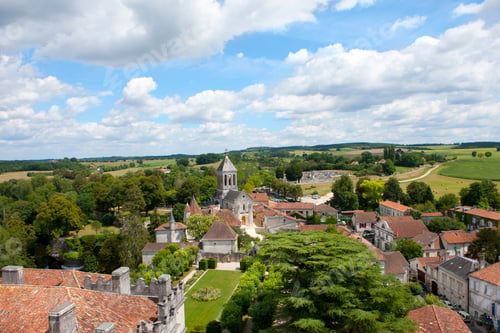 Preview: Rooftops Of Idyllic Village, Bourdeilles, Dordogne, France