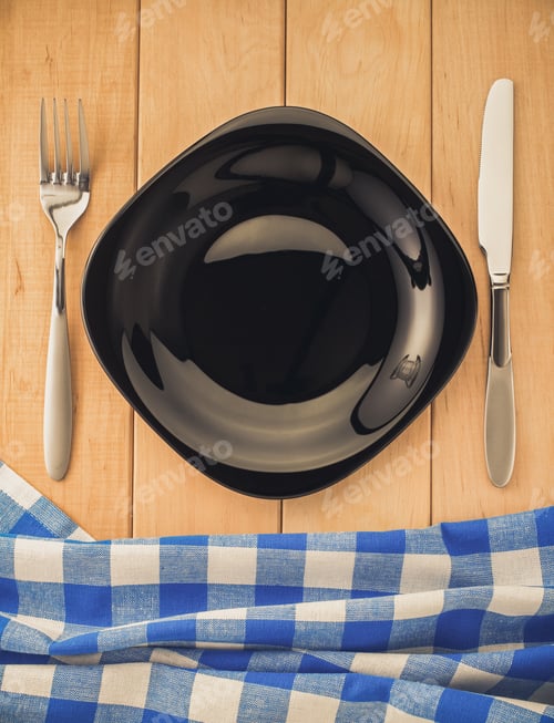 Preview: Kitchen Utensils And Cloth Napkin On Wooden Background