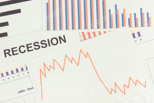 Preview: Inscription Recession And Downward Graphs Representing Financial Crisis Caused By Coronavirus