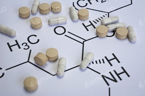 Preview: Chemistry Science Formula And Tablets, Medicine Symbol