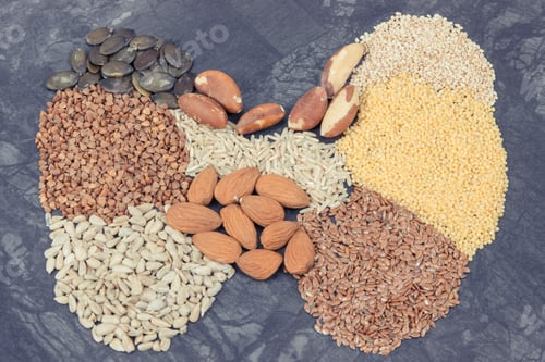 Preview: Thyroid Shape Made Of Healthy Ingredients. Source Natural Vitamins And Minerals