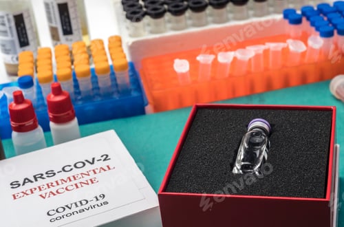 Preview: Coronacirus Covid-19 Experimental Vaccine In A Laboratory, Conceptual Image