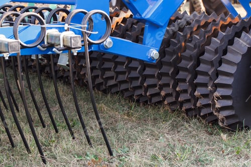 Preview: Part And Detail Of Agricultural Disk Harrow. Modern Technology In Agriculture Concept
