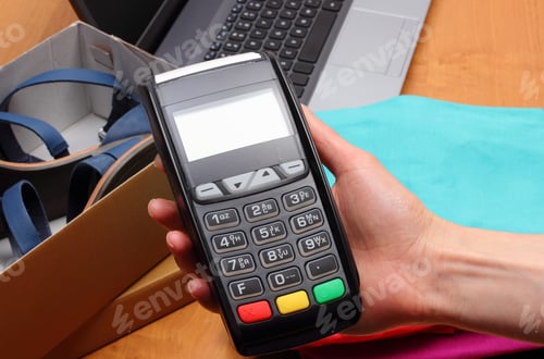Preview: Use Payment Terminal For Paying For Purchases In Store, Enter Personal Identification Number