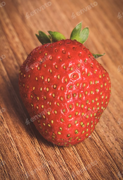 Preview: Fresh Delicious Juicy Strawberry On Wooden Board. Healthy Nutrition And Lifestyles