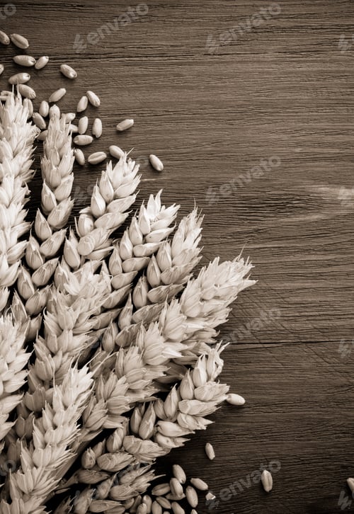 Preview: Ears Of Wheat On Wooden Background