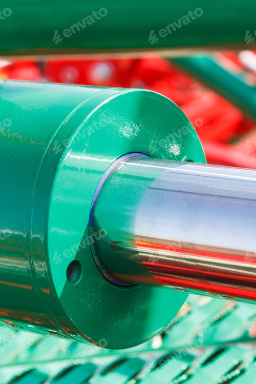 Preview: Piston Or Actuator Of Hydraulic And Pneumatic Machinery. Engineering And Technology Concept