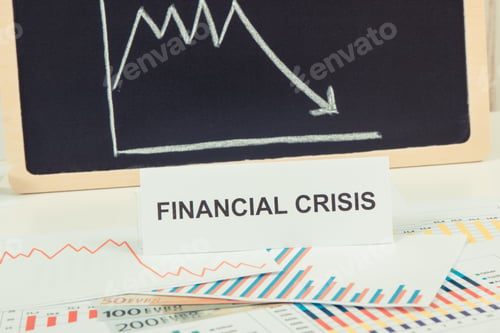 Preview: Currencies Euro And Declining Chart. Risk Of Global Financial Crisis Caused By Coronavirus. Covid-19