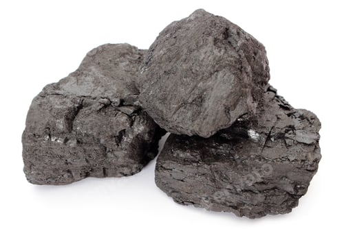 Preview: Large Coal Lumps Isolated On White Background